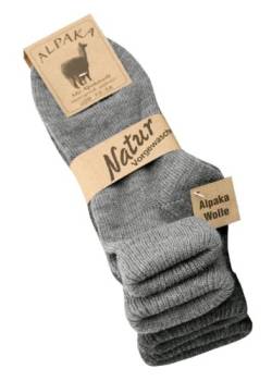 KB Alpaka Socken Damen mit Umschlag dünn gestrickt Wintersocken Damen Wollsocken Damen Alpaka-Socken flauschige Socken 35-38 39-42 (35-38, Grau) von KB