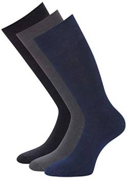 KB Bambus Socken ohne Gummi schwarz grau blau Bambussocken Unisex Gr. 39-42 43-46 (43-46) von KB