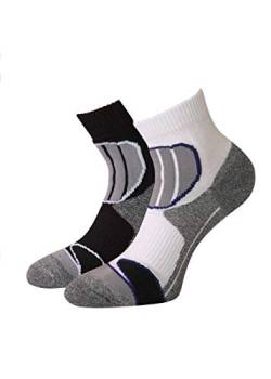 KB Trekkingsocken kurz Herren Trekkingsocken Set Sportsocken Funktionssocken Joggingsocken, 4 Paar (4 Paar: 2xschwarz-grau+2xweiss-grau, 43-46) von KB