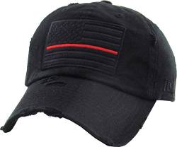 KBETHOS KBVT-209 BLK (RED LINE) Tactical Operator mit USA-Flaggen-Flecken US Army Military Baseball Cap Einstellbar von KBETHOS