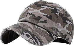 KBETHOS Vintage gewaschen Distressed Cotton Dad Hut Baseball Cap einstellbar Polo Trucker Unisex Style Headwear (Vintage) schwarz Camo einstellbar von KBETHOS