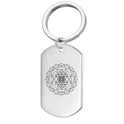 KBNSUIAN Hindu Sri Yantra Charkra Heilige Geometrie Schlüsselanhänger Leistungsstarke Shree Schlüsselanhänger Yantra Spirituelle Geschenke für Männer Frauen von KBNSUIAN