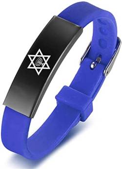 KBNSUIAN Israeliten Symbol Hexagramm Schmuck Stern von David Silikon Armband Chanukka Menorah Mogan Stern Amulett Armreif aus Israel Religiöse Geschenke von KBNSUIAN