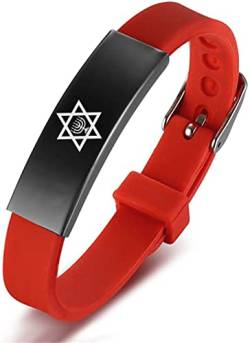 KBNSUIAN Israeliten Symbol Hexagramm Schmuck Stern von David Silikon Armband Chanukka Menorah Mogan Stern Amulett Armreif aus Israel Religiöse Geschenke von KBNSUIAN