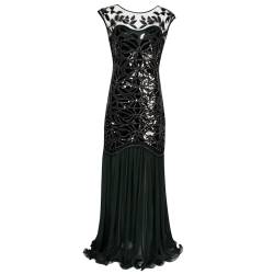 KBOPLEMQ Gatsby Kostüm Damen Charleston Kleid Gold Abendkleid Kleid 1920's Art Deco Great Gatsby Party Vintage Retro Pailletten Perlen Kleid Flapper Ballkleider Cocktailkleid von KBOPLEMQ