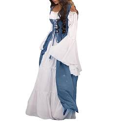 KBOPLEMQ Mittelalter Kleid Damen Kurzarm Gothic Kleidung Halloween Karneval Kostüm Retro Partykleider Ballkleid Mittelalterliche Kleid Damen Renaissance Kleid Damen Cocktailkleid von KBOPLEMQ