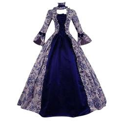 KBOPLEMQ Mittelalter Kleidung Damen Court Rokoko Barock Marie Antoinette Ballkleider Abendkleider Cosplay Retro Prinzessin-Königin-Kleid Partykleid Ballkleid Renaissance Faltenrock Maxikleider von KBOPLEMQ