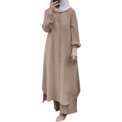 KBOPLEMQ Muslimische Kleid für Damen Muslimische Robe mit Hosen Maxikleid Islamischer Naher Osten Dubai Türkei Arabische Für Ramadan Damen Langarm Muslimische Robe Gebet Abaya Kleid von KBOPLEMQ