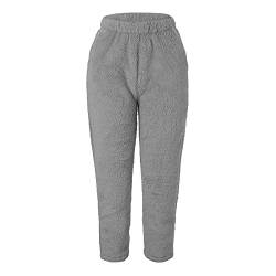 KBOPLEMQ Schlafanzughose Damen Lang Fleece Warm Jogginghose Dicke Hosen Winter Warm Flauschig Freizeithose Teddy Fleece Haushose Yogahose Sweatpants Fleece Pyjama Hose Gefütterte Traininghose von KBOPLEMQ