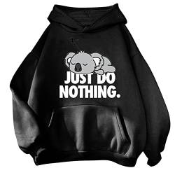 Pullover Teenager Mädchen Kawaii Hoodie Herbst Winter Kapuzenpullover Damen Sweatshirt Kapuze Sport Warme Oberteile Kapuzenpulli Kreativer Süßer Cartoon Bequeme Langarm Warm Outwear von KBOPLEMQ