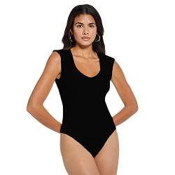 KBRPEY Damen Body Bodysuit Ärmellos Bodies Oberteil Overall Sexy Unterziehbody Blusebody Elegant Schmal Bodys Tops Sexy undurchsichtig Overall Für Frühling Sommer (S) von KBRPEY