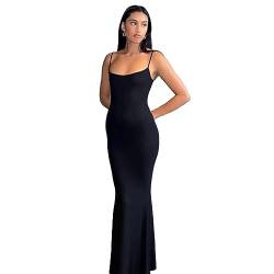 KBRPEY Damen Sexy Maxikleid Spaghettiträger Figurbetontes Ärmellos Langes Kleid Sexy Skims Maxikleid Elegant Fischschwanzkleider Cocktailkleid Abendkleid Partykleid Sommerkleid (L) von KBRPEY