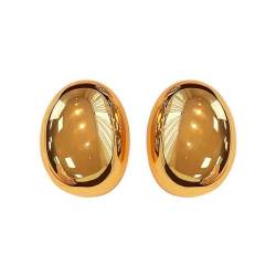 KBRPEY Gold Ohrringe für Damen, Leichte Edelstahl Waterdrop runde Kugeln Offene Creolen mit 18K Echtem Vergoldete, Hypoallergene Modeschmuckgeschenke für Frauen und Mädchen (Gold) von KBRPEY