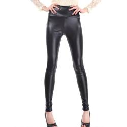 KBRPEY Leder Leggings Damen Kunstlederhose Leggings High Waist Legging Lederhose Slim Fit Lederleggins Kunstleder Push Up Leggings Für Damen Hüfthoch Thermal Kunstleder von KBRPEY