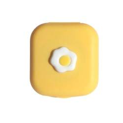 KCHYCV Süßes Kontaktlinsen-Etui, Süßigkeiten-Etui, einfarbig, tragbares Kontaktlinsen-Etui for Frauen, Augenpflege-Set, Brillenetui-Organizer (Color : Yellow Egg) von KCHYCV