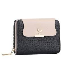 Kleine Fresh Clutch Damen-Geldbörse mit Reißverschluss, Münzbörse, Geldbeutel, Damen-Geldbörse (Color : Black) von KCHYCV