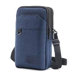 wasserdichte Hüfttasche for Herren, Geldbörse, Outdoor-Sport, Hüfttasche, schräge Kreuz-Handytasche, Camping (Color : Double Blue) von KCHYCV