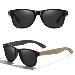 KCOWYIOP Holz Polarisierte Sonnenbrille Herren Damen Verspiegelt Original UV400-Schutz S8001 von KCOWYIOP
