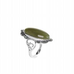 KEDDJI Retro Stil Ring S925 Sterling Silber Inlay und Tianqingyu Offenen Ring, Ring von KEDDJI