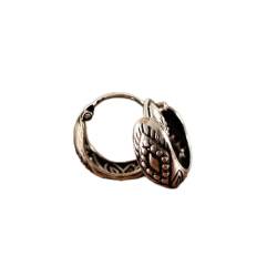 S925 Retro Thai Silber Runde Ring Geschnitzt Ethnische Stil Ohrringe Kunst und Antik Silber Ohrringe Schnalle, KEDDJI, Ohrstecker von KEDDJI