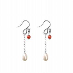 S925 Silber Inlayed Süßwasser Perle Ohrringe mit Drachen und Phoenix Glückliche Ohrringe und Perlen, KEDDJI, Ohrstecker von KEDDJI