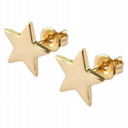 S925 Silber Japanisch Koreanisch Personalisierte Ohrringe Gold Fünf Spitze Stern Ohrringe Ohrringe, KEDDJI, Gold von KEDDJI