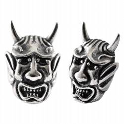S925 Silber Japanisch Koreanisch Schwarze Nacht Raksha Maske Ohrstecker Personalisierte Ohrringe, KEDDJI, Silber von KEDDJI