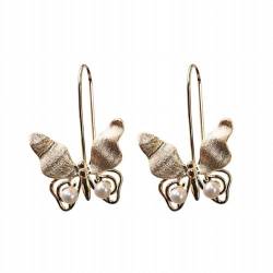 S925 Silber Schmuck Schmetterling Süßwasser Perle Ohrringe, KEDDJI, Ohrstecker von KEDDJI
