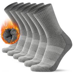 KEECOW 3 Paar Merino Wolle Thermosocken Socken Herren Damen Sportsocken - Wandersocken - Arbeitssocken（43-46，Grau） von KEECOW