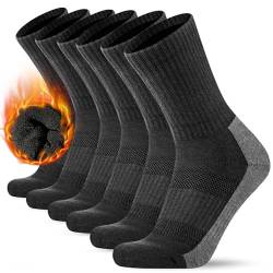 KEECOW 3 Paar Merino Wolle Wandersocken Herren Damen Thermosocken Sportsocken - Arbeitssocken（43-46，Dunkelgrau） von KEECOW