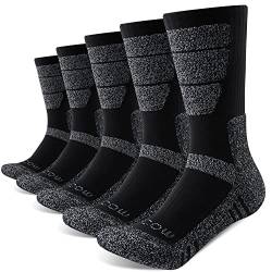 KEECOW 5 paar Sportsocken Herren Damen Wandersocken Socken Arbeitssocken Thermosocken（38-42,Schwarz） von KEECOW