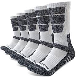 KEECOW 5 paar Sportsocken Herren Damen Wandersocken Socken Arbeitssocken Thermosocken（43-46,Weiß） von KEECOW