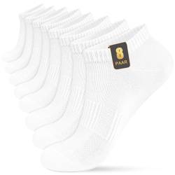 KEECOW 8 Paar Baumwolle Sneaker Socken Damen &Herren Atmungsaktive Kurze Quarter Halbsocken Füßlinge Socken (38-42, Weiß) von KEECOW