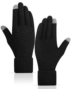 KEECOW Handschuhe Herren,Fingerlose Handschuhe Herren Winter Warme Thermo Fleece Strickhandschuhe für Outdoor Sport Laufen Radfahren Freizeit von KEECOW