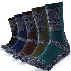 KEECOW Socken Herren,5 paar Wandersocken für Herren Atmungsaktiv Crew Sportsocken von KEECOW