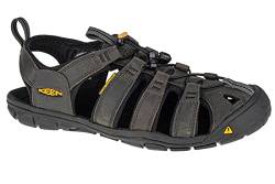 KEEN Herren Clearwater CNX Leather Sandalen, Magnet/Black, 39.5 EU von KEEN