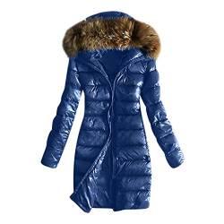 KEERADS Damen Winterjacke Wintermantel Lange Daunenjacke Jacke Outwear Frauen Winter Warm Daunenmantel mit Pelzkragen Mantel Steppmantel von KEERADS Damen