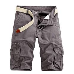 KEERADS Basic Vintage Herren Cargo Shorts mit 8 Taschen aus 100% Baumwolle|Kurze Hose Regular Fit Bermuda Cargoshorts Herrenshorts Short Men Pants Cargohose kurz für Männer von KEERADS Herren