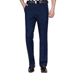 KEERADS Herren Straight Jeans Lässige Businesshose aus Festem Denim Hosen Jeanshose (33W / 36L, Dunkelblau) von KEERADS Herren