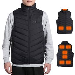 KEESIN Beheizbare Weste,Heizweste für Damen Herren,Beheizte Jacke, Heizjacke mit Powerbank mit Doppelschalter und 3 einstellbaren Heizstufen mit 9 Heizzonen(L) von KEESIN