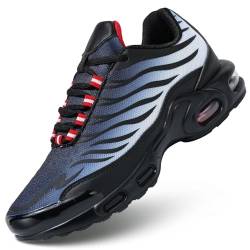 Herren Laufschuhe Air Low Top Schuhe für Männer Basketball Sneakers Mode Tennis Sport Fitness Cross Trainer, schwarz grau, 39 2/3 EU von KEEZMZ