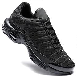 Herren-Sportschuhe, Laufschuhe, modische Schuhe, Luftpolster, Freizeit-Sneaker, Wandern, Tennis, Fitnessstudio, athletischer Sport, Schwarz Cyan, 42 1/3 EU von KEEZMZ