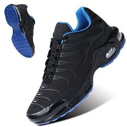 Herren Turnschuhe für Damen Luftkissen Laufschuhe Athletic Sport Tennis Sneakers Gym Joggen Fitness Walking Freizeitschuhe, schwarzblau, 46 EU von KEEZMZ
