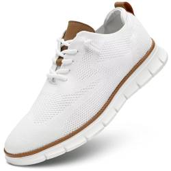 KEEZMZ Herren Mesh Oxford Schuhe Casual Sneakers Leichte Atmungsaktive Elegante Kleid Schuhe Bequemes Gehen Low Derby Schuhe von KEEZMZ