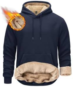 KEFITEVD Herren Kapuzenpullover Sweatshirts für Männer Sportliche Workout Sweatshirt Männer Fleece Pullover Hoodie Sherpa gefüttert Hoodies von KEFITEVD