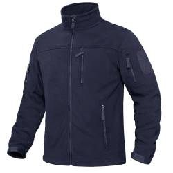 KEFITEVD Herren Polar Soft Fleece Jacke Casual Stand Collar Outerwear Warm Winter Outdoor Mantel mit Taschen Herren Full-Zip Tactical Jacket von KEFITEVD