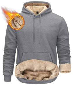 KEFITEVD Herren Sweatshirts Sportliche Sweatshirts für Männer Fleece Pullover Winter Casual Hoodies Kapuzenpullover Winter Pullover Sweatshirts von KEFITEVD