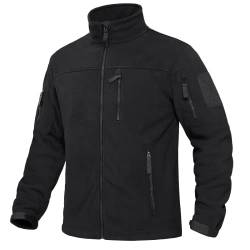 KEFITEVD Jacken für Männer Polar Fleece Zip Up Jacket Winter Schwergewichtige Jacken für Männer Stehkragen Windbreaker Jacken Warme Sportliche Jacke mit Reißverschlusstaschen von KEFITEVD