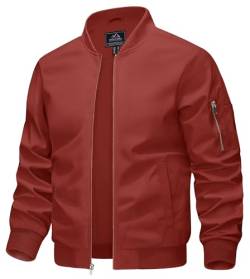 KEFITEVD Leichte Sommerjacke Herren Bomber Jacke Frühling Sommer Herrenjacke Übergangsjacke Herbst Orange M von KEFITEVD