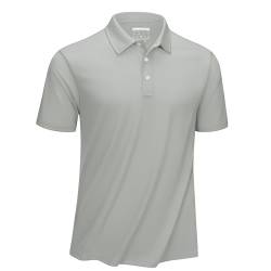 KEFITEVD Poloshirt Herren Kurzarm Knopfleiste Shirt Frühling Sommer Funktionsshirt mit Kragen Leicht Sportoberteil Atmungsaktiv Bundeswehr Hemd Outdoor Golf Tshirt Hellgrau M von KEFITEVD